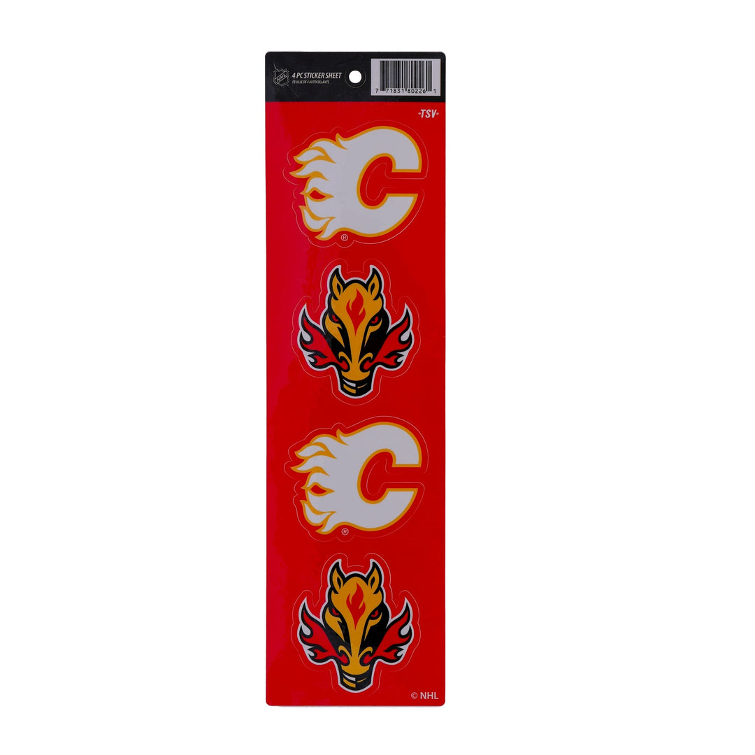 Flames 4 Pc Sticker Set