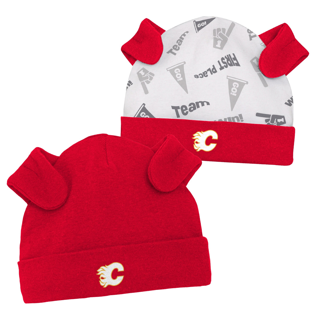 Flames Infant Baby Bear Beanie Set