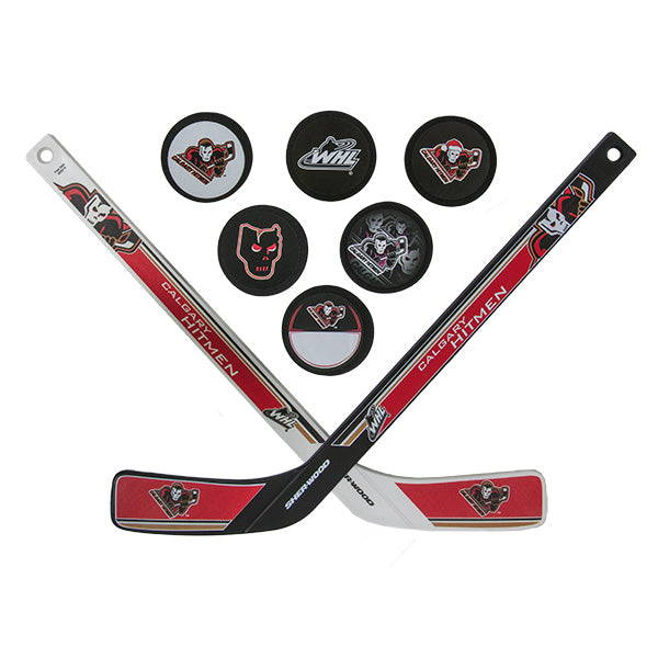 Hitmen Sticks and 6 Foam Puck Set