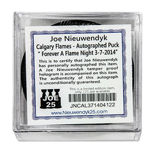 Flames Forever a Flame Nieuwendyk Autographed Puck