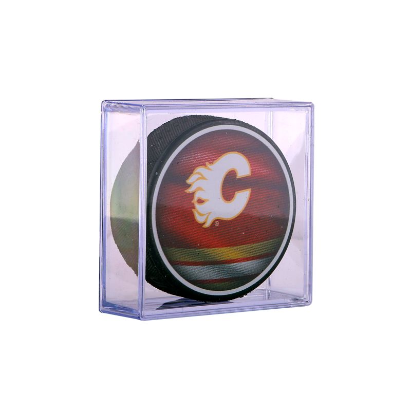 Flames Home Jersey Cubed Puck